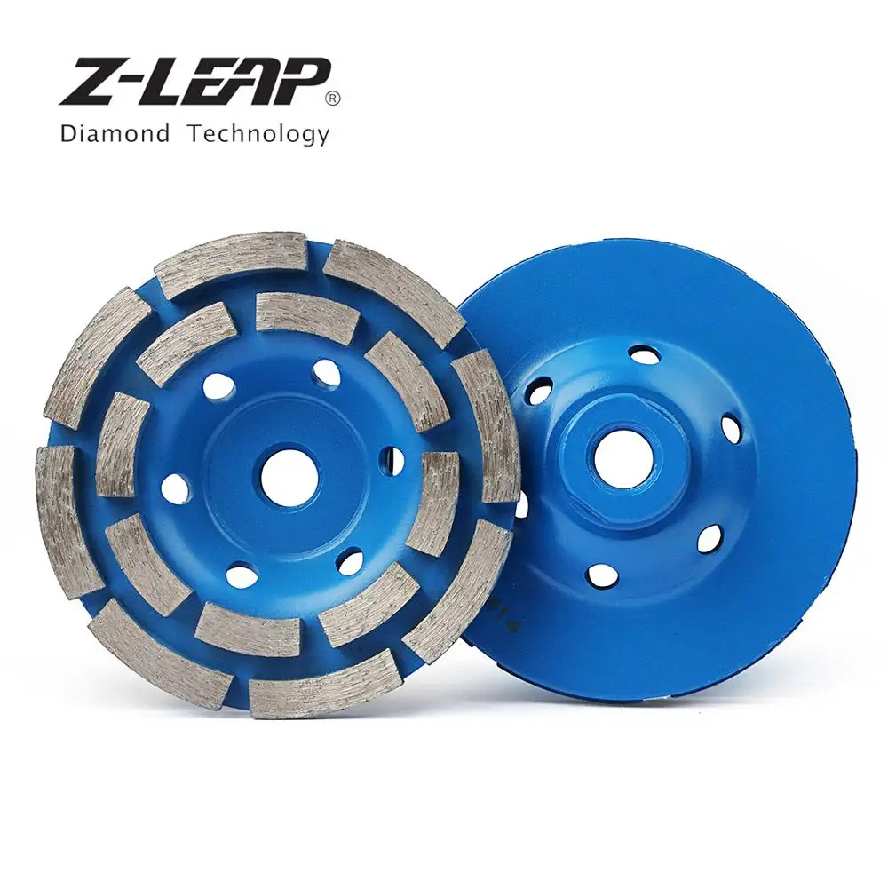 Z-LEAP 100 Mm Diamond Grinding Disc 4 "Concrect Double Row Segmen Amplas Roda Marmer Granit Concrect Alat Abrasive M14 benang