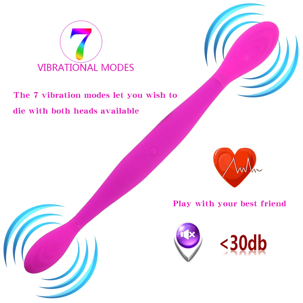 MAIOLI Double Silicone Dildo Vibrators for Women for Lesbian Vagina Anal Vibrator Sex Toys for Woman Sex Product USB Charging