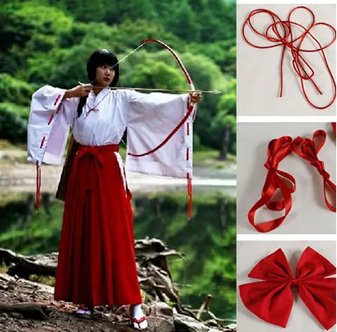 Disfraz de Cosplay de Anime Inuyasha Kikyo para mujer, uniforme de Kimono, vestido de Halloween, conjunto completo, talla S, M, L, XL, Inuyasha, Kikyo