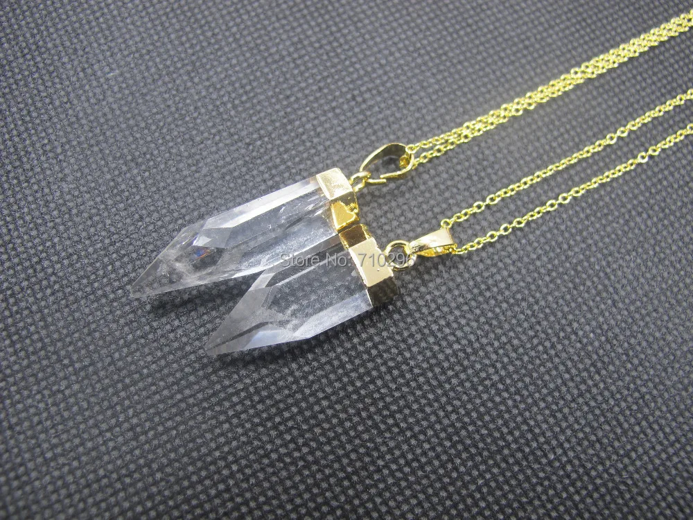 Natural Stone Real Clear Quartz Necklaces For Women Crystal Gem Stone Quartz Pendant Necklace