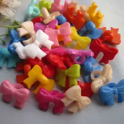 480pcs 14mm Shank Mixed colors Bow tie plastic buttons for sewing diy hair craft decorative accessories plastic buckle wholesale