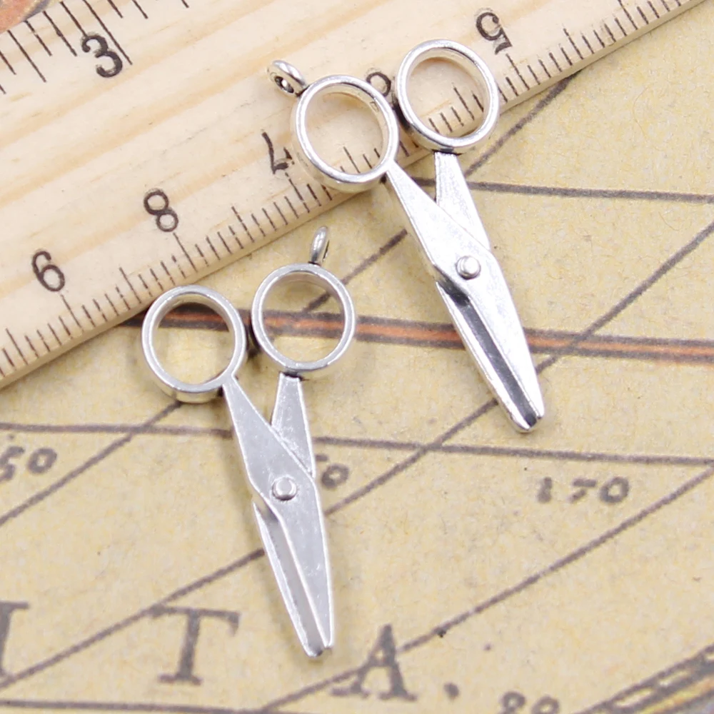 10 sztuk Charms chirurgia nożyczki 34x16mm tybetański brąz srebrny kolor zawieszki antyczne tworzenia biżuterii DIY Handmade Craft wisiorek