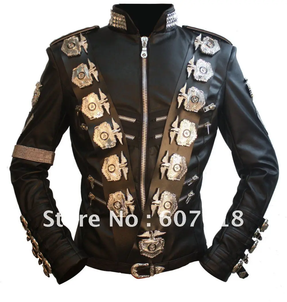 Impersonator Michael Jackson BAD Tour Jacket in Japan PU Leather Stainless Steel Eagle Punk 100% Casual Outwear proformance show