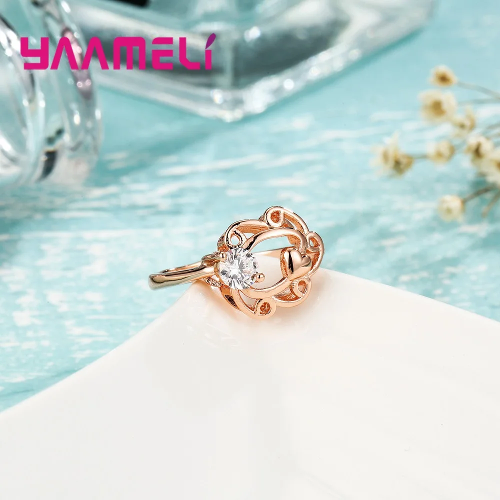 Lose Money Big Promotion For Women Female Finger Rings Clear Cubic Zirconia Fine Gold Color Crystal Jewelry Wholesale