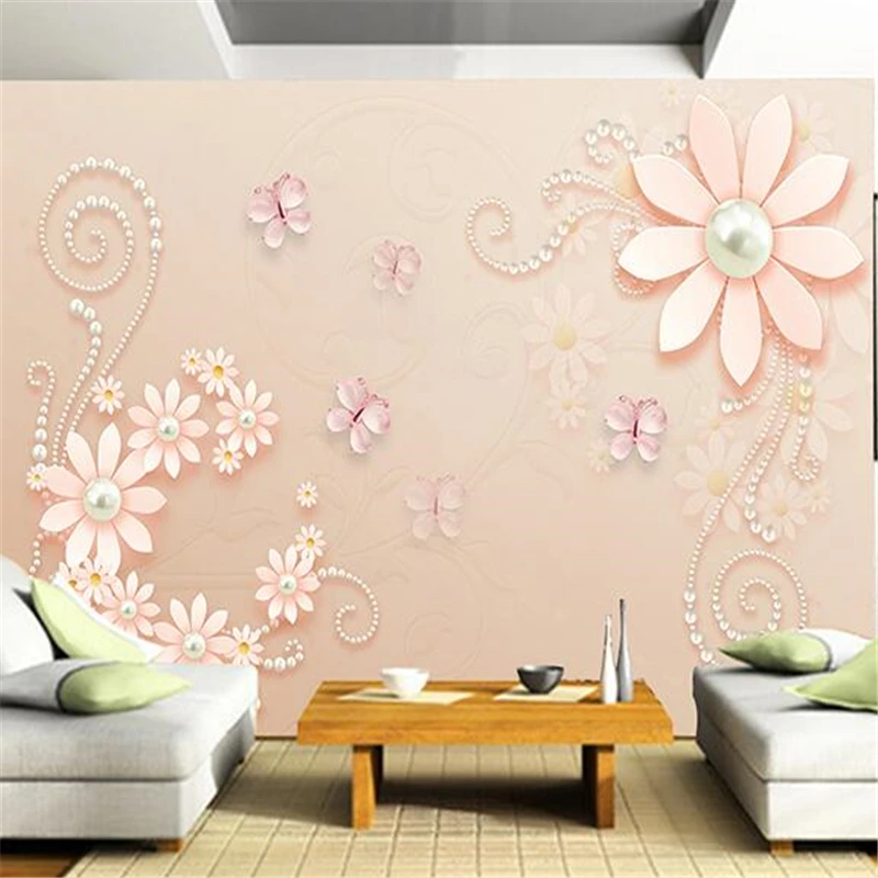 beibehang Custom fresco wallpapers 3d papel de parede photo wallpaper romantic beautiful fresh diamonds love jewelry wallpaper