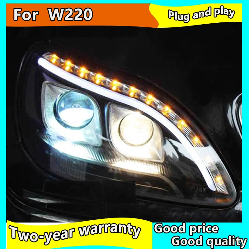 

Car stying For Mercedes-Benz W220 1999-2005 S280 S320 S500 S600 LED Angel Eyes DRL Daytime LED Head Lights Front Lamp