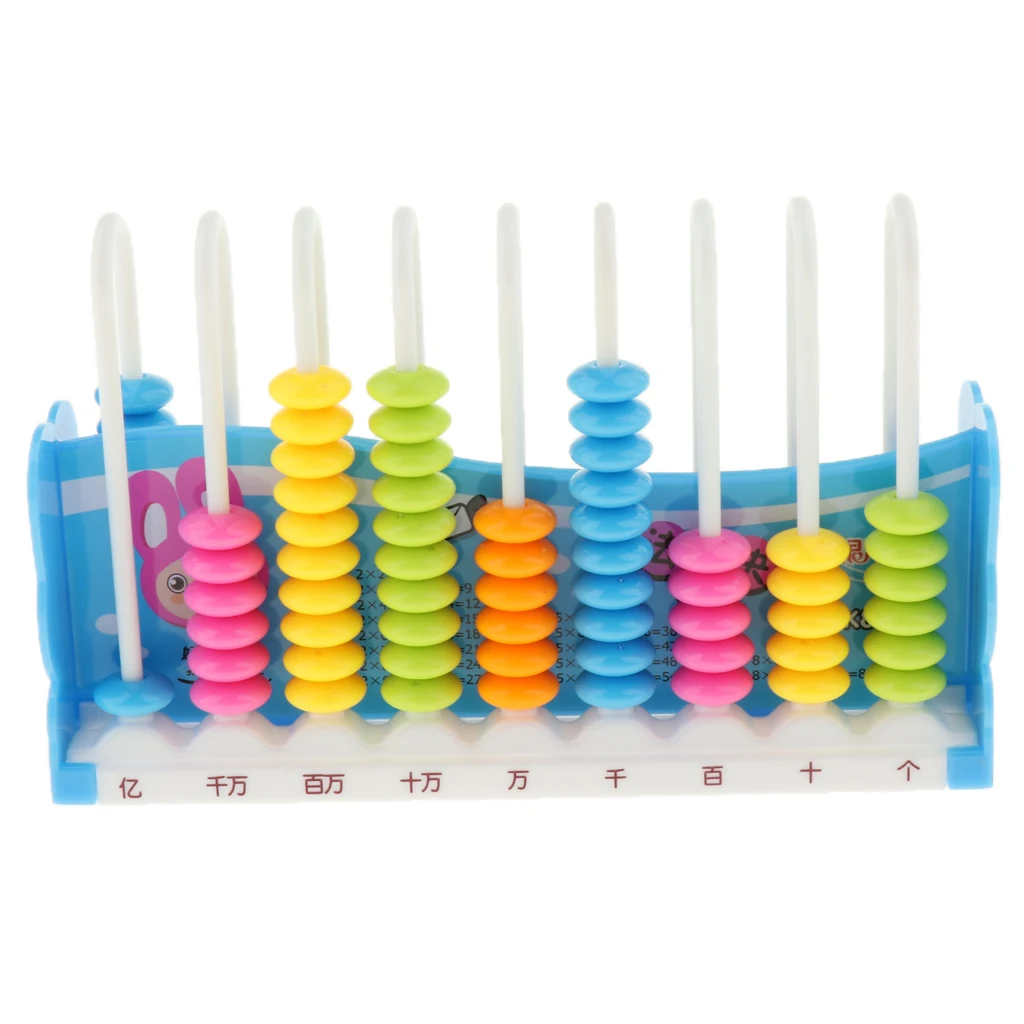 Jouet d'apprentissage des maths Montessori pour enfants, boulier en plastique avec 90 perles colorées, design mignon, ajouter et soustraire