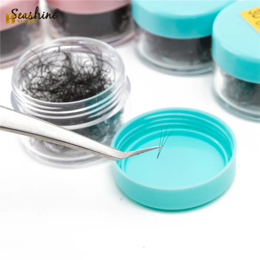 Seashine 8-18mm Volume Fans Lashes Loose Volume Lash Short Stem Jar Lashes 500/1000Fans Premade Fans Lash Extension Eyelashes