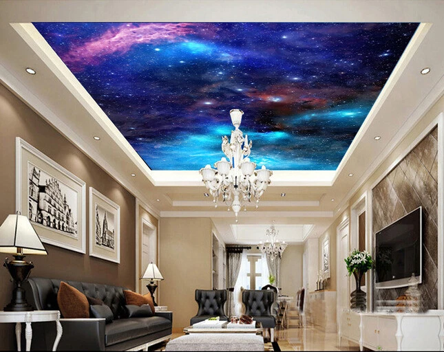 

Custom ceiling wallpaper, fantasy star wall for apartments, houses, office or retail space background wall waterproof wallpaper