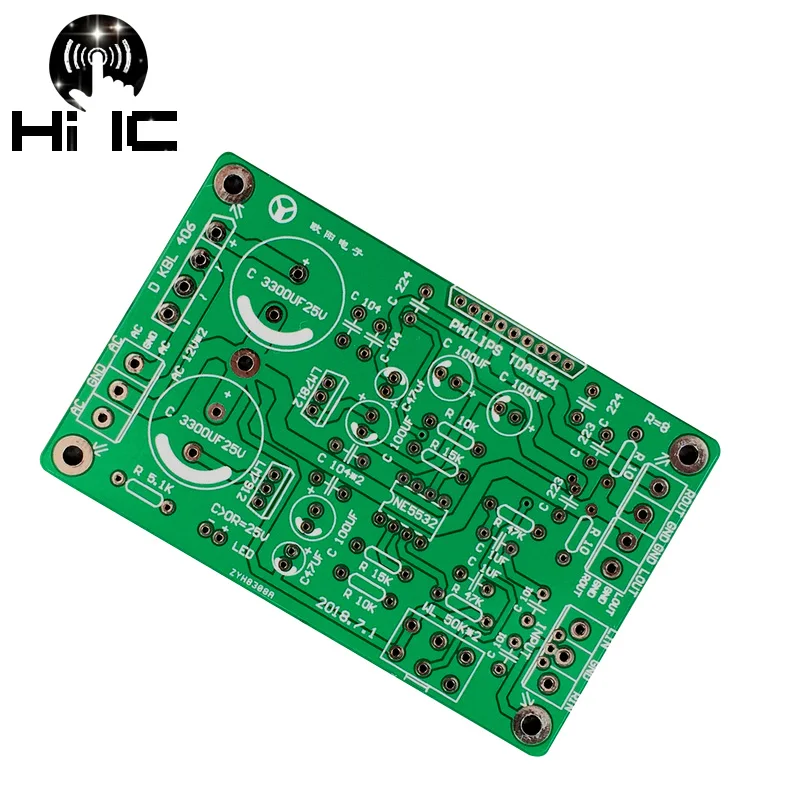 Placa amplificadora de potencia de Audio estéreo TDA1521, preamplificador integrado, PCB de ajuste de volumen