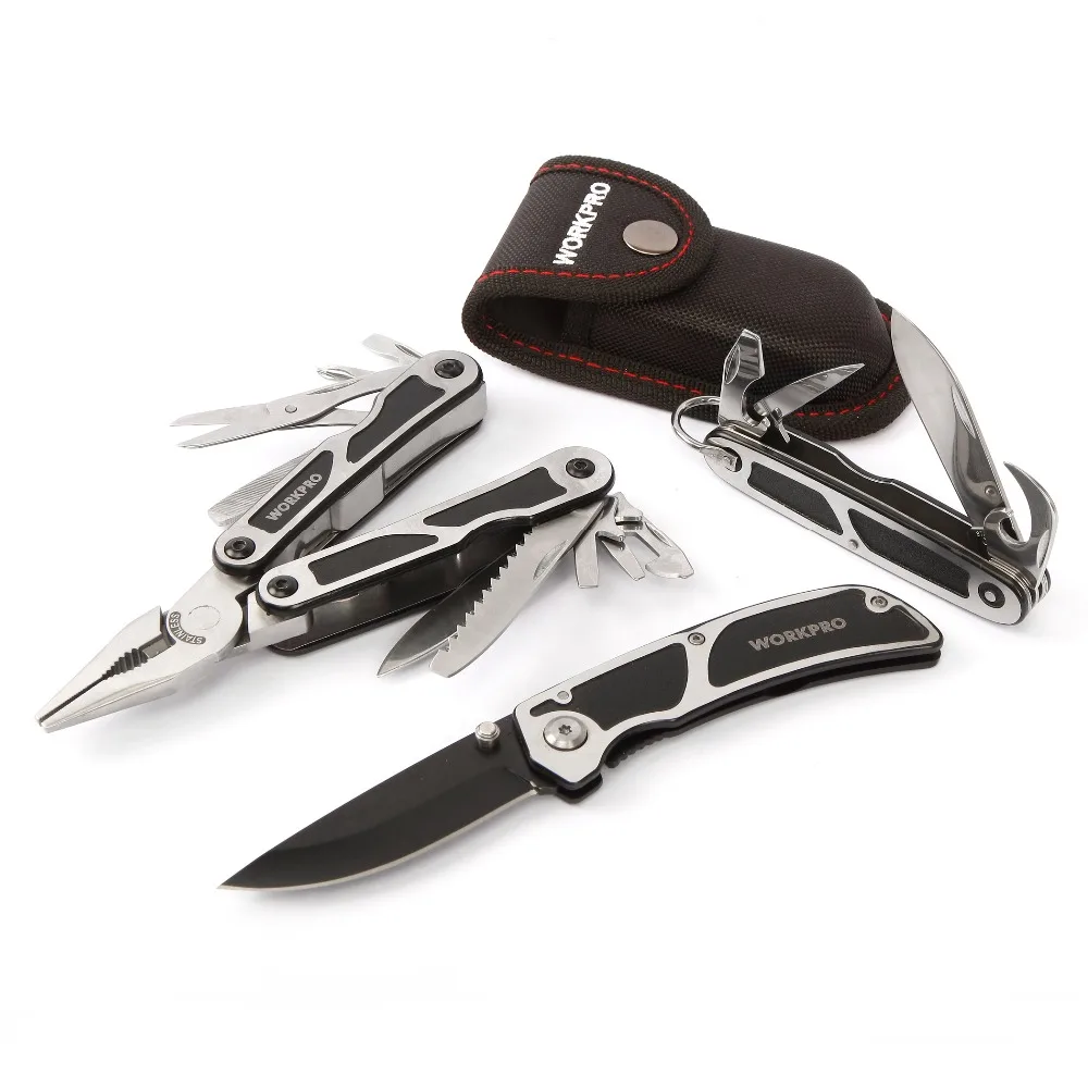 WORKPRO Survival Tool Kits Multi Plier Multifunction Knife Tactical knife Camping Multitools