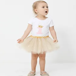 Fashionable Golden Tutu Skirts Infant Toddle Girls Dance Party Sparkle Baby Tutu