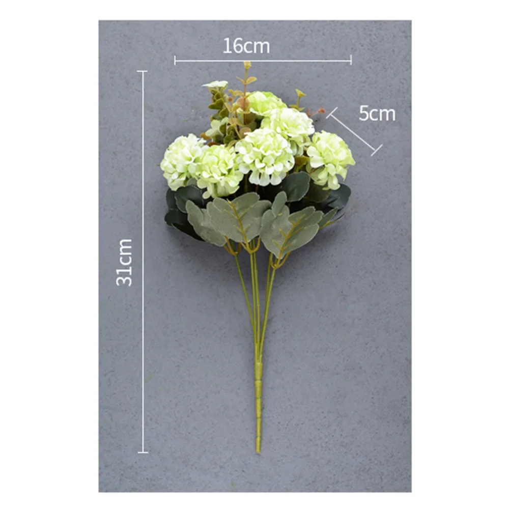 10PCS Artificial Flowers Head Ball Chrysanthemum Hydrangea Simulation Flower Fake Flower Wedding Holding Flower Home Decoration