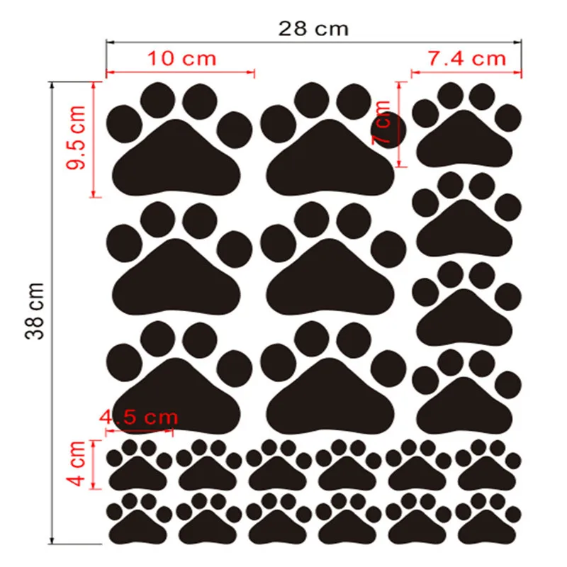 Cão dos desenhos animados gato andando pata impressão adesivos de parede para crianças quartos decalque decoração do quarto do animal de estimação