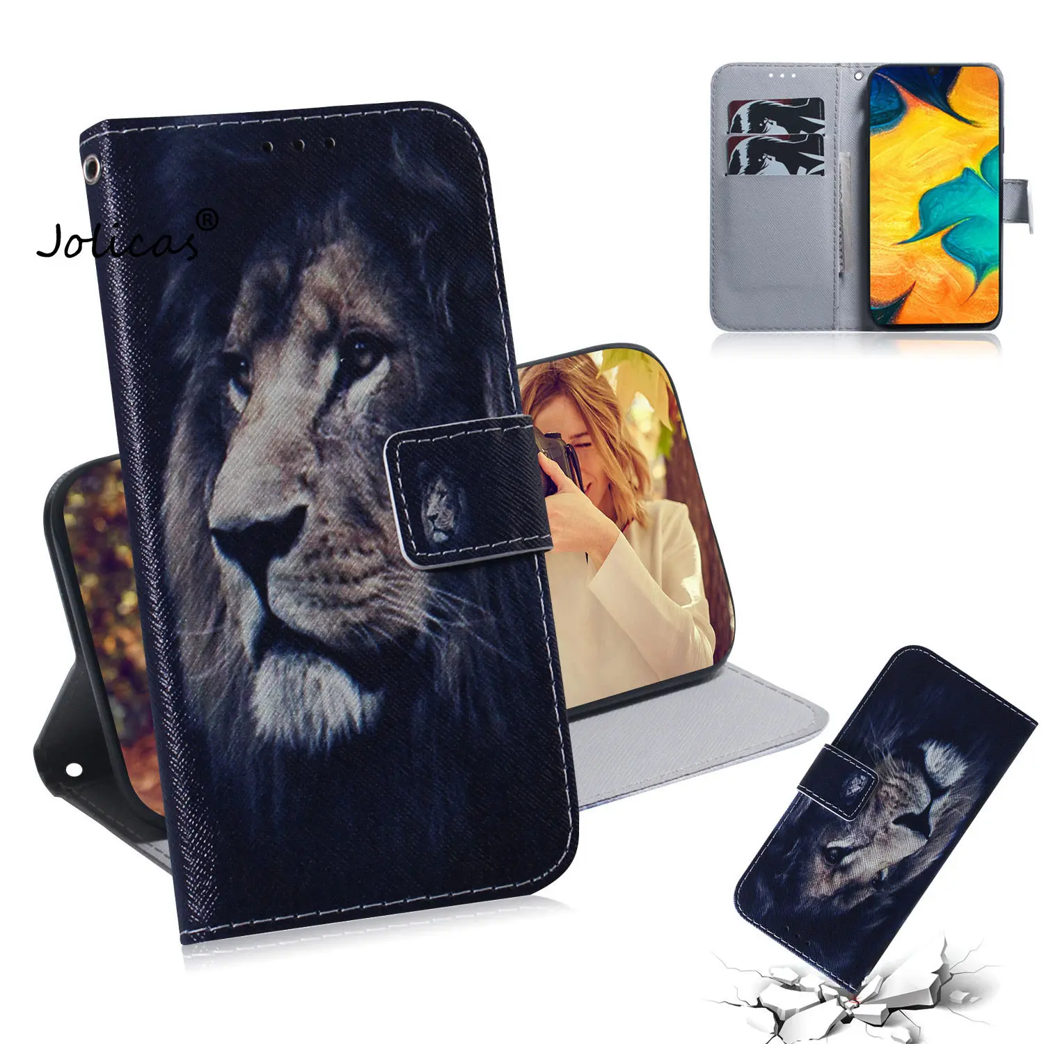 A20 Painted PU Leather Book Case For capinha Samsung A30 Unicorn New Cases sFor Estuche Samsung Galaxy carcaso A20 Capinhas