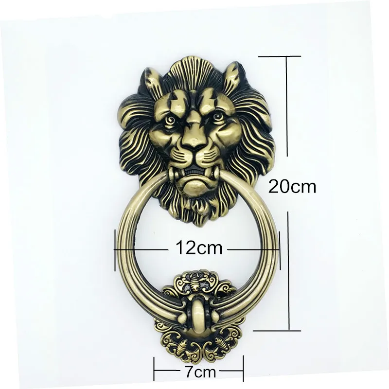 

JD 20cm Large Antique Lion Door Knocker Lionhead Doorknockers Lions Home Decor Furniture Handle Hardware
