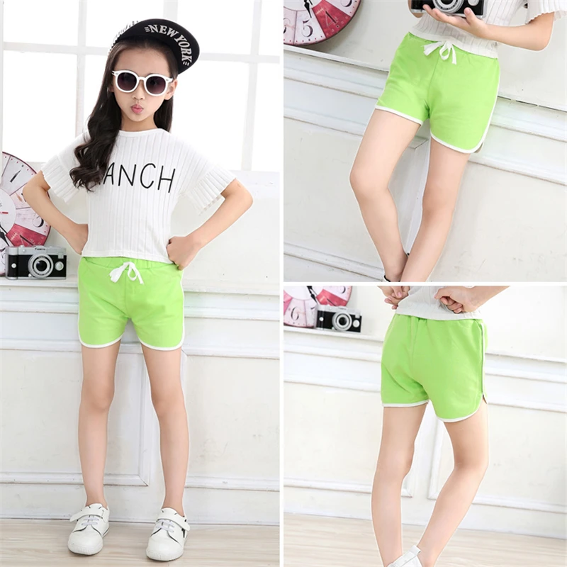 3-13Yrs Kids Shorts Boys Girls Summer Sport Shorts Pants Unisex Children Candy Color Casual Short Pants Trousers Bottoms