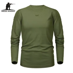 MEGE Brand Tactical Military Clothing Men's shirt Dropshipping Solid Coolmax Quick-drying Long Sleeve Army Casual Male Tee Shirt