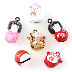 Fashion 2PC Gold Pink Lucky Cat Jingle Bells Loose Beads Festival PartyDecoration/Christmas TreeDecorations/Pet Bell/DIY Crafts