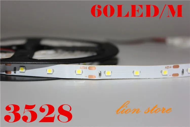 LED Flexible Strip RGB/Single Color 60 LED SMD 3528 per meter Non-waterproof DC12V 5m/lot free shipping