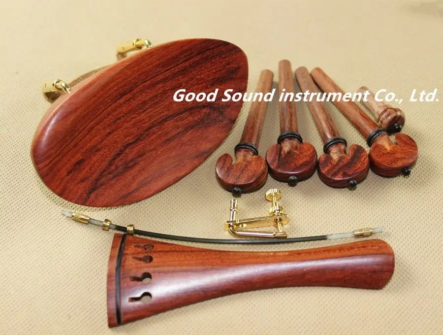 1set  New Rosewood 4/4 violin accessories  chinrest endpin tuner tail gut