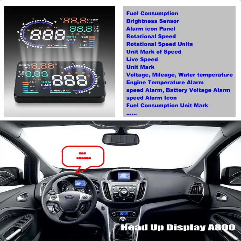 For Ford C-Max C Max CMax 2010-2014 Car HUD Head Up Display Safe Driving Screen Projector Inforamtion Refkecting Windshield