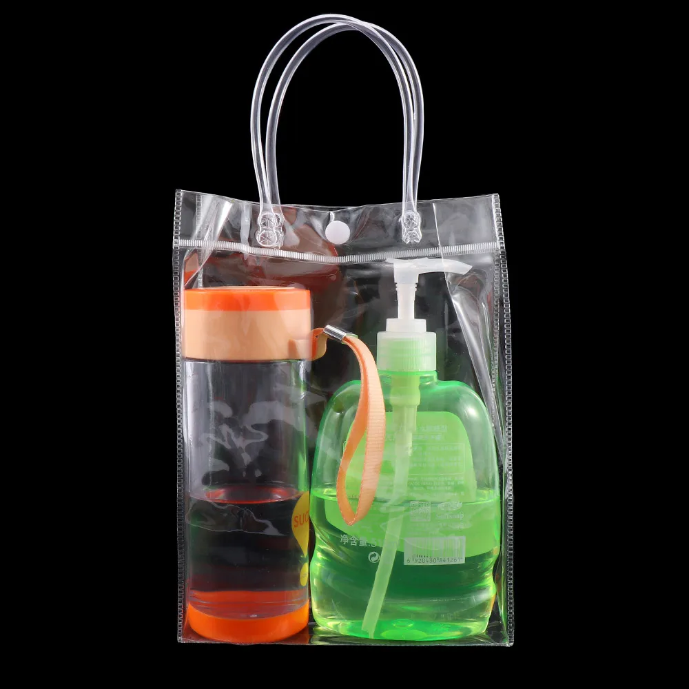 1 Pc New Clear Tote PVC Transparent Shopping Shoulder Handbag Stadium Approved Environmentally Storage Bags 7 Sizes