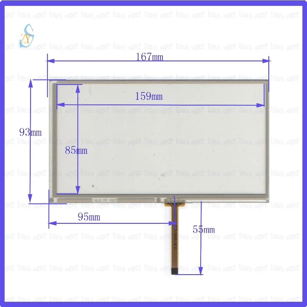 

ZhiYuSun 167mm*93mm HLD-TP-1907 7inch Touch Screen glass 4 lines resistive USB touch panel overlay kit 167*93 TOUCH SCREEN