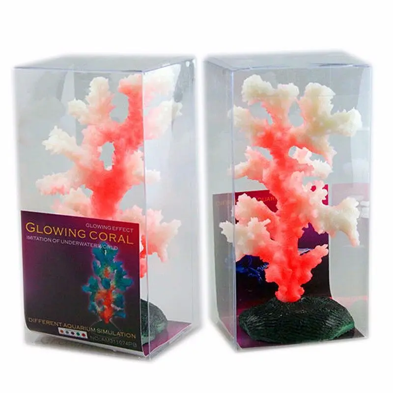 1pc Glowing Coral Beautiful Aquarium Decoration Landscape Ornaments Home Garden Fish Aquatic Pet Supplies Silica Gel Sea Coral