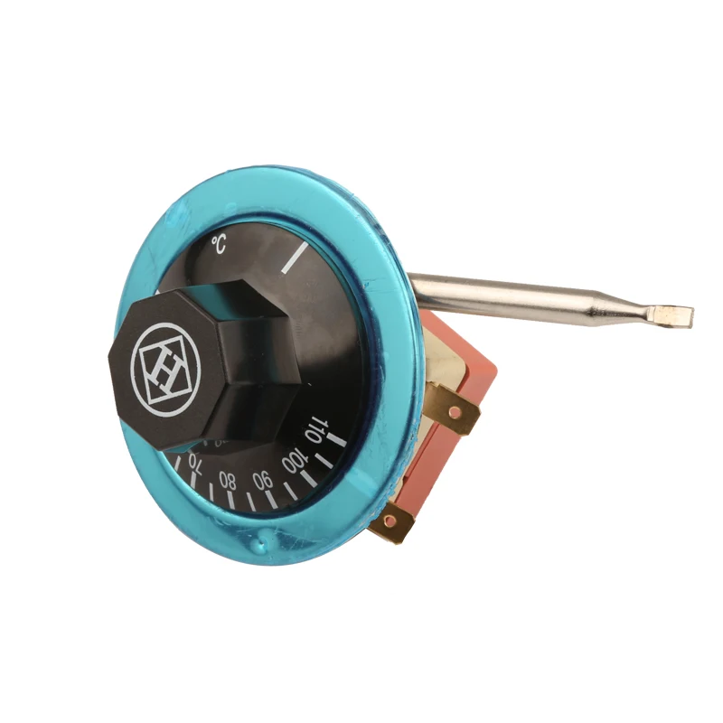 30-110 Degrees Celsius 250V 16A 2-pin Capillary Dial Thermostat - Normally Closed Switch for Water Heater Electric Oven