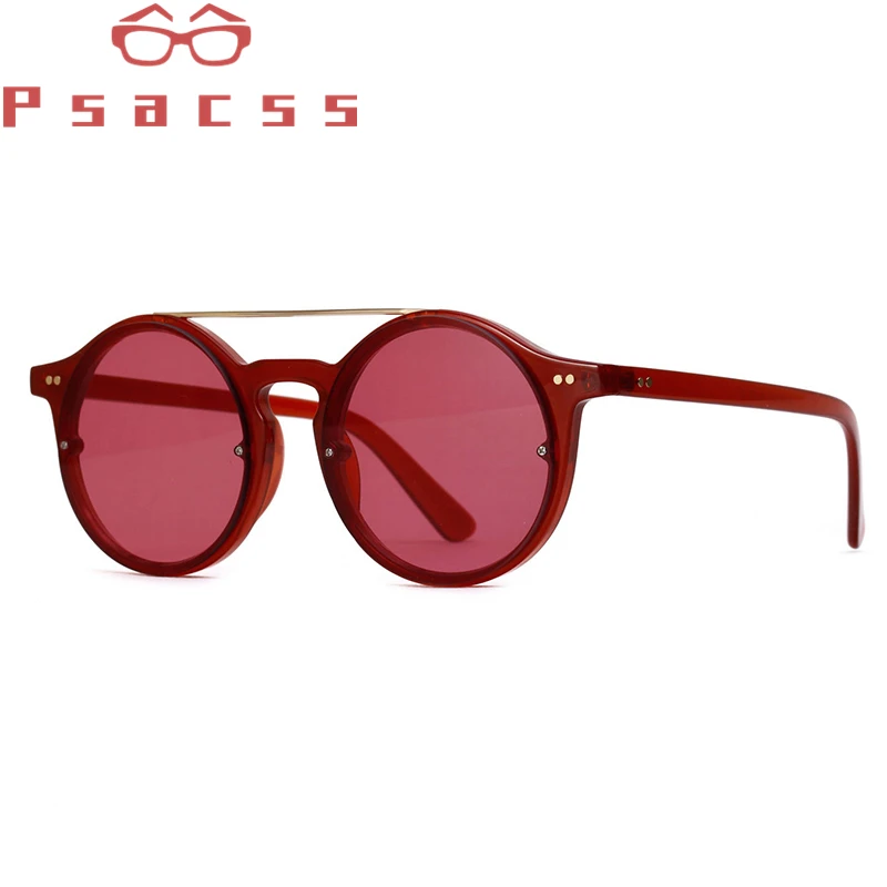 Psacss occhiali da sole rotondi donna uomo Vintage Luxury Brand Designer occhiali da sole specchio moda femminile Retro Lunette De Soleil Femme