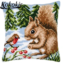 handicraft embroidery yarn pillowcase fabric cross stitch kits pillow cartoon cushion mat cotton embroider needlework kits