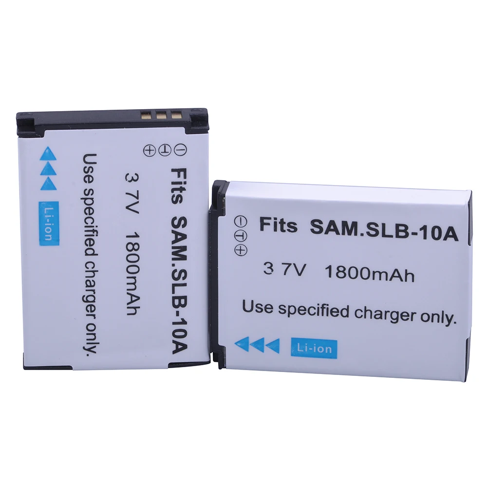 2Pcs SLB-10A SLB 10A SLB10A Camera Battery for Samsung SL102 SL202 SL420 SL620 SL820 HZ10W HZ15W ES55 L100 L110 L200 L210 L310W