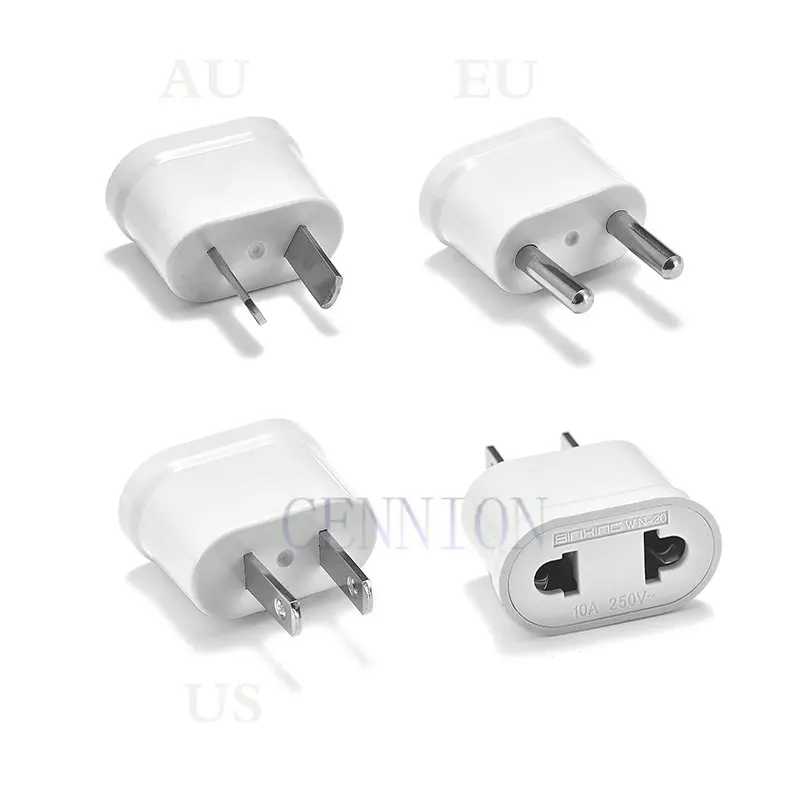 Copper type Pass 10A EU US AU AC Power Plug Trip Travel Adaptor Convertor for Journey 100pcs