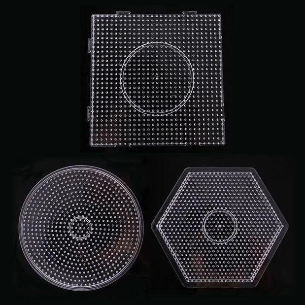 

3 types 5mm Practical PE Clear Square Large Pegboards Board Circle Puzzle Beads Template For Hama Fuse Perler Bead