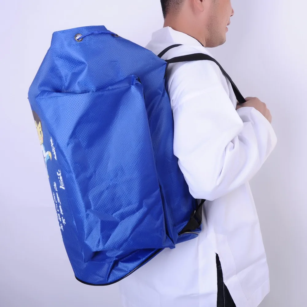 Hot Taekwondo Backpack Children\'s Adult Bag Equipment Cartoon Package Bag Taekwondo Bag Protector Bag Protector Blue Red