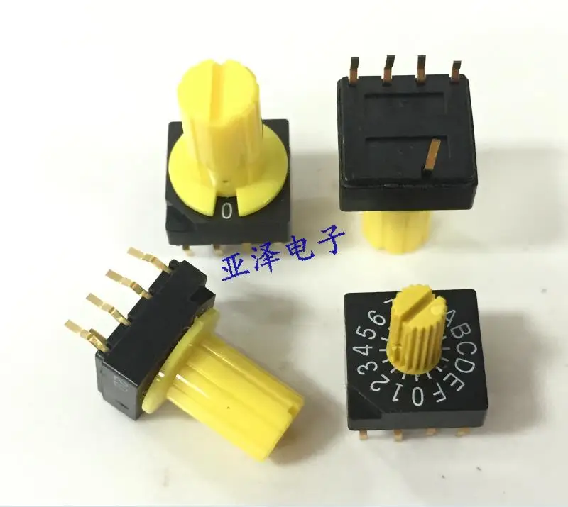 

10pcs for COPAL cobio SC-1110W-9 capped 0-F encoding 16 switch gear rotary dial switch is code