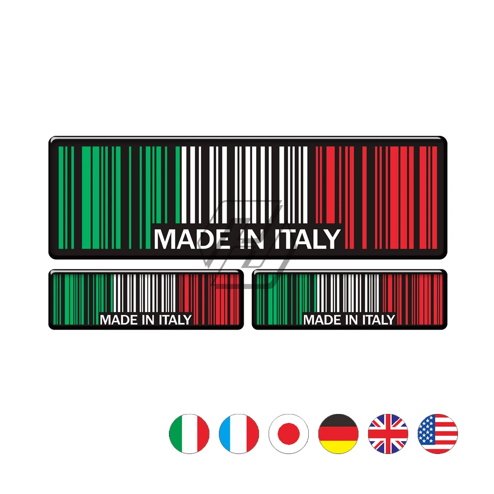 High Quality 3D Bar Code Sticker Made In Italy Motorcycle Tank Pad Decal Case for Honda Yamaha Suzuki Kawasaki  BMW