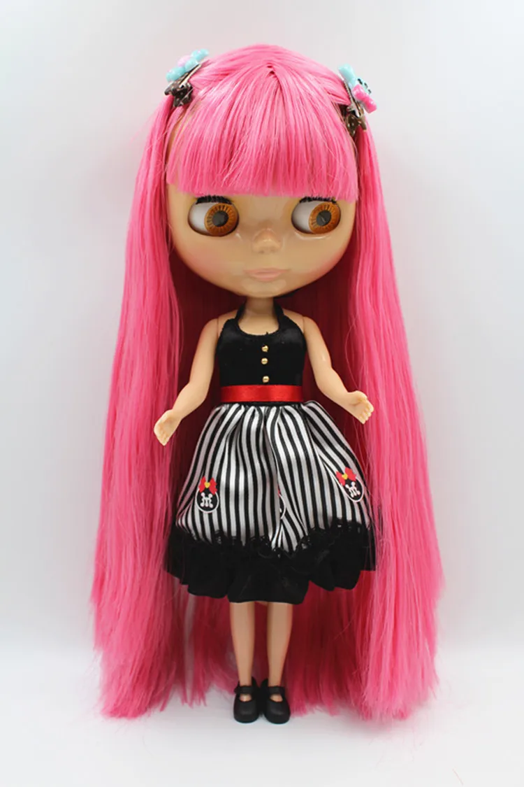 

Blygirl Doll pink straight hair Blyth Doll body Fashion Can refit makeup Fashion doll Wheat muscle