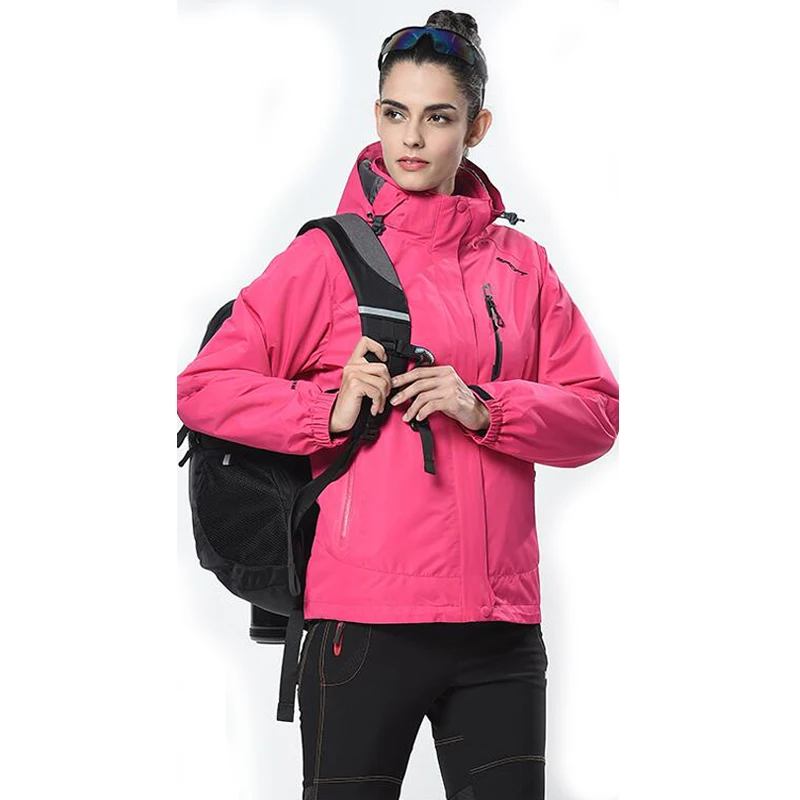 

Women Hiking Jacket 3 in 1 Outdoor Windbreaker Winter Lady Warm Coat Polar Fleece Lining 2 Pieces 2 in 1 Trekking Camping Jacket