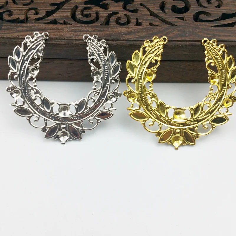 20pcs 45mm Filigree flower  Wraps Metal Charms For Embellishment Scrapbook  DIY Jewelry Metal Craft  Wraps Box decoration