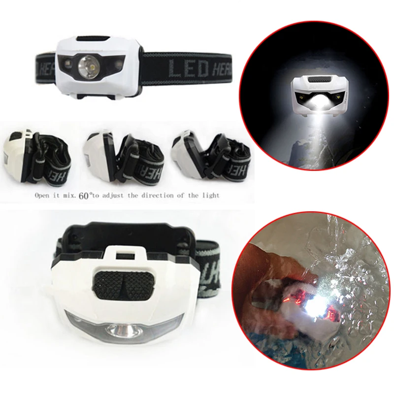 1x 900Lumen 4Mode Waterdicht R3 + 2LED Koplamp Koplamp Torch Light Koplamp