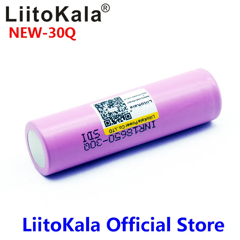 LiitoKala For New INR18650 30Q 18650 3000mAh lithium Rechargeable battery For High discharge Batteries
