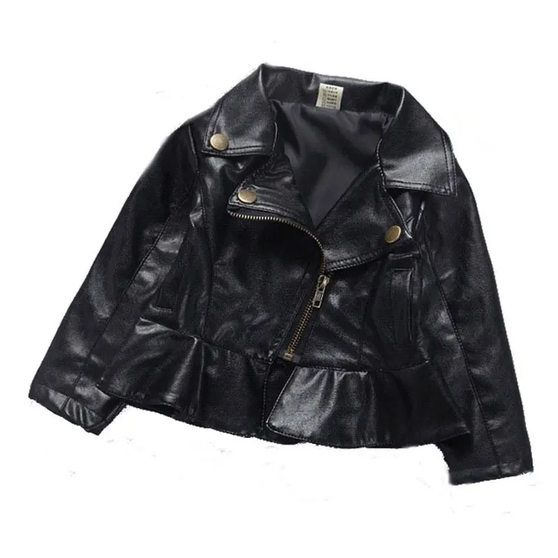 Fashion Baby Girls Leather Jackets PU Short Coat for Girl Outerwear Cloth infant baby jacket High Quality Spring Newborn Coats