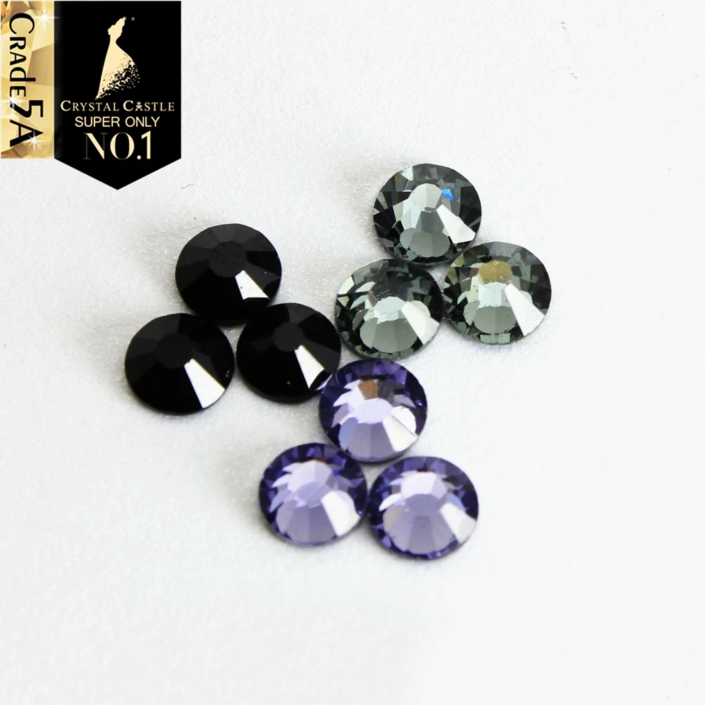 Stone and Crystal for Shoes Decoration, Jet Black Diamond, Tanzanite Glass Garment, Strass Flatback Gems, Hotfix Rhinestones