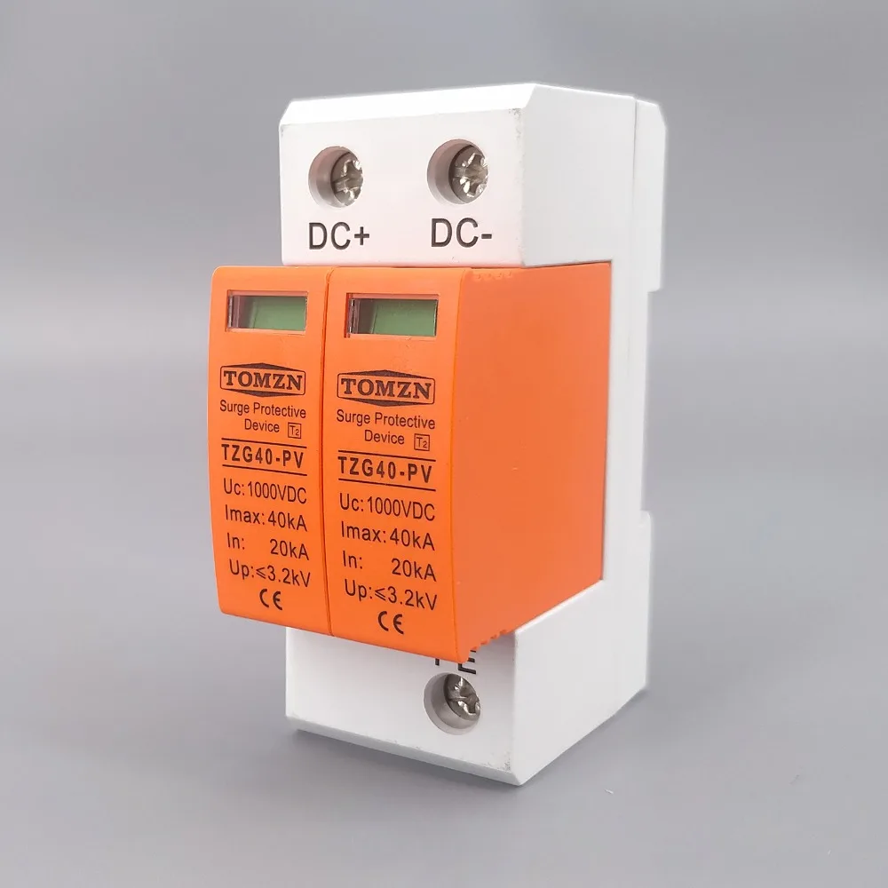 Protector de sobretensiones doméstico, dispositivo descargador de alta tensión, 20KA ~ 40KA, DC 1000V, SPD