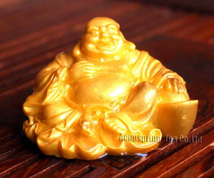 Allochroic Mascot, Golden Buddha, Ornament, tea pet,Fengshui, Best Gifts,Novel present, will change color,S1046D, Free Shipping