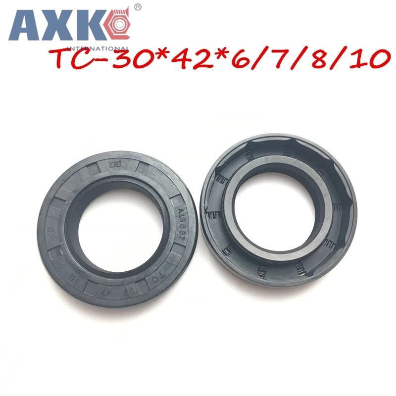 

AXK 10pcs/NBR Shaft Oil Seal TC-30*42*6/7/8/10 TC-30*43*7/8/9 TC-30*53*7 Rubber Covered Double Lip With Garter Spring/