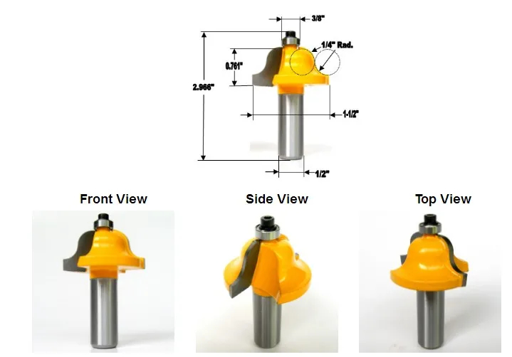 Imagem -02 - Carboneto Derrubado Woodworking Router Bit Shank Wainscoting Roman Ogee e Pedestal Ferramenta de Corte c3 Pcs