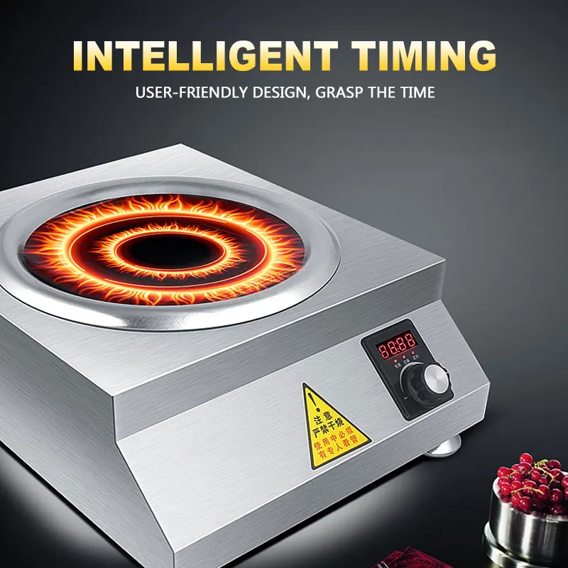 Коммерческая кухонная индукционная плита 6000 Вт вогнутая высокомощная взрывоопасная Плита Кухонная гостиничная настольная машина для приготовления пищи